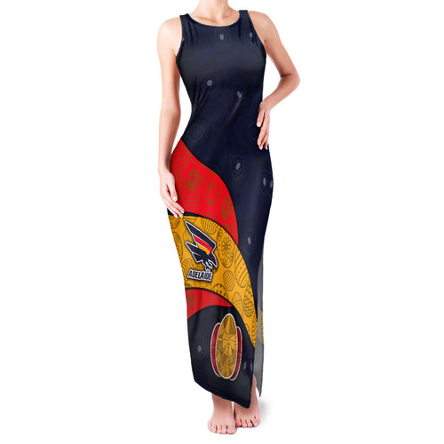 Personalized Adelaide Football Family Matching Tank Maxi Dress and Hawaiian Shirt Easter Egg Pattern Red Blue Tribal Dot Art Style