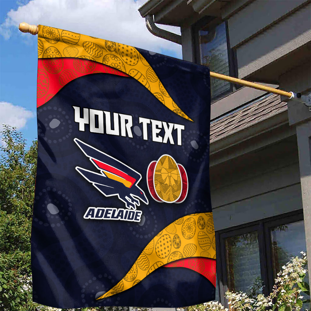 Personalized Adelaide Football Garden Flag Easter Egg Pattern Red Blue Tribal Dot Art Style