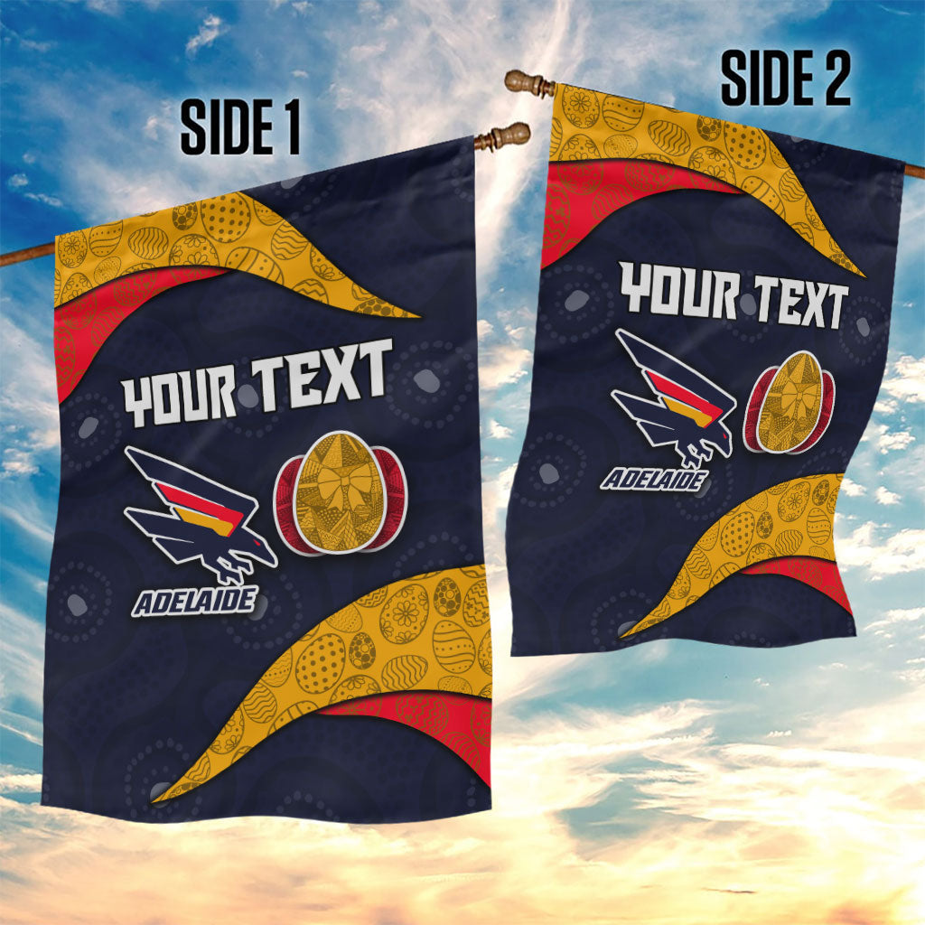Personalized Adelaide Football Garden Flag Easter Egg Pattern Red Blue Tribal Dot Art Style