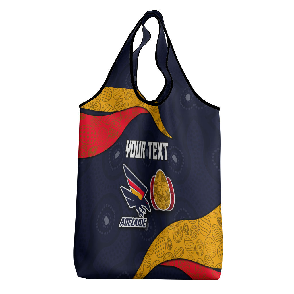 Personalized Adelaide Football Grocery Bag Easter Egg Pattern Red Blue Tribal Dot Art Style