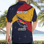 Personalized Adelaide Football Hawaiian Shirt Easter Egg Pattern Red Blue Tribal Dot Art Style