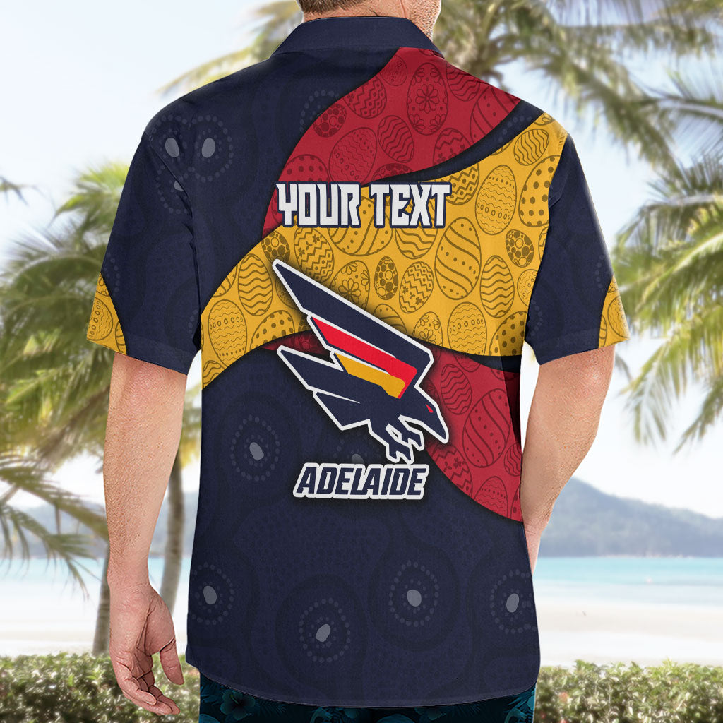 Personalized Adelaide Football Hawaiian Shirt Easter Egg Pattern Red Blue Tribal Dot Art Style
