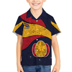Personalized Adelaide Football Hawaiian Shirt Easter Egg Pattern Red Blue Tribal Dot Art Style