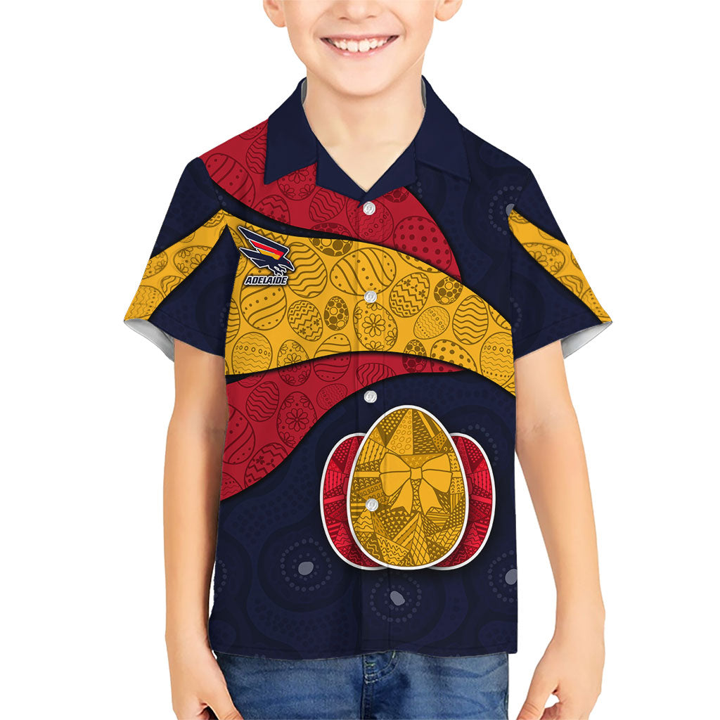 Personalized Adelaide Football Hawaiian Shirt Easter Egg Pattern Red Blue Tribal Dot Art Style