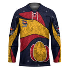 Personalized Adelaide Football Hockey Jersey Easter Egg Pattern Red Blue Tribal Dot Art Style