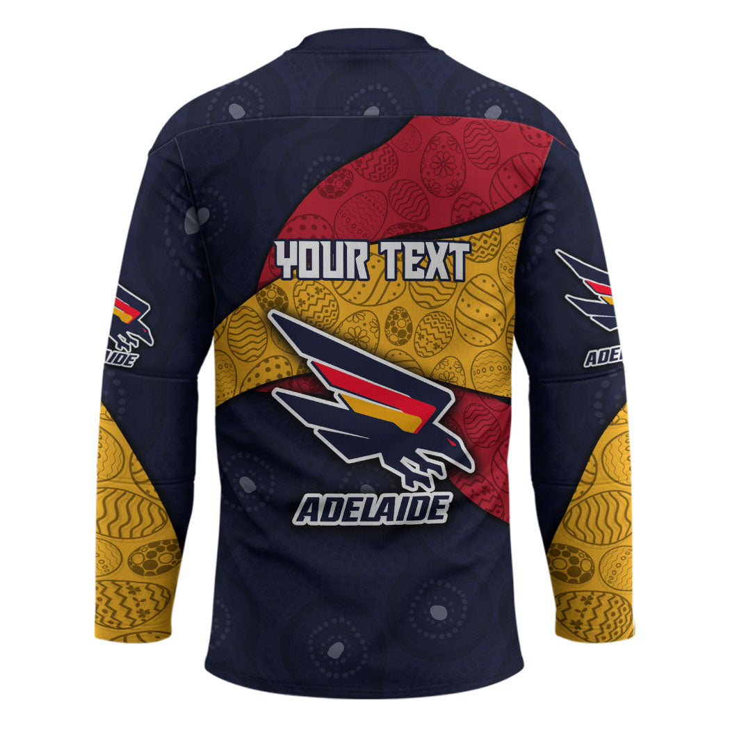 Personalized Adelaide Football Hockey Jersey Easter Egg Pattern Red Blue Tribal Dot Art Style