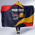 Personalized Adelaide Football Hooded Blanket Easter Egg Pattern Red Blue Tribal Dot Art Style
