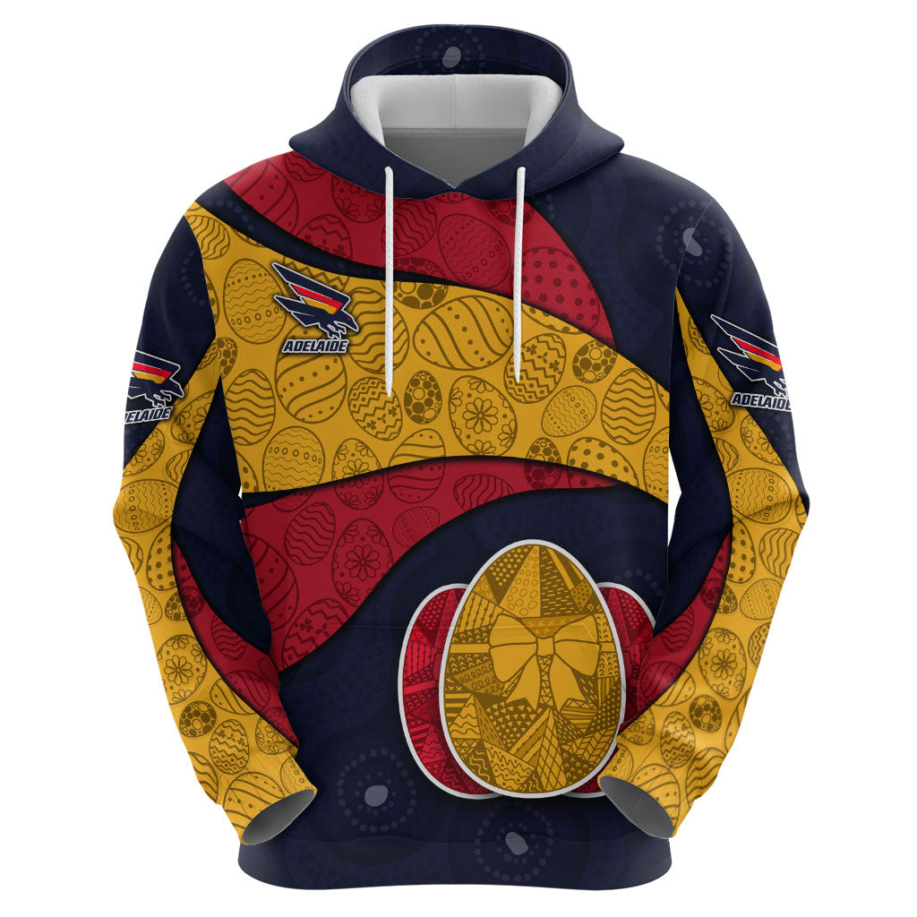 Personalized Adelaide Football Hoodie Easter Egg Pattern Red Blue Tribal Dot Art Style