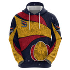 Personalized Adelaide Football Hoodie Easter Egg Pattern Red Blue Tribal Dot Art Style