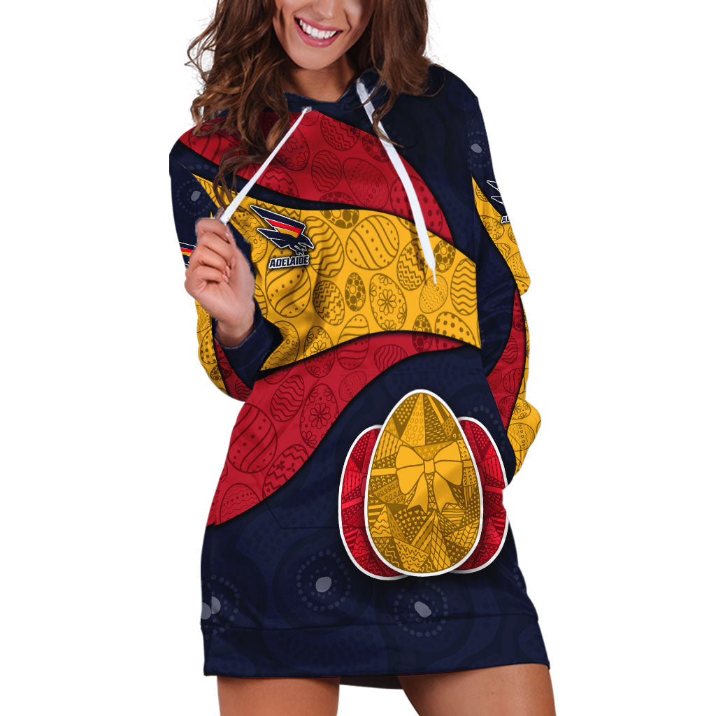 Personalized Adelaide Football Hoodie Dress Easter Egg Pattern Red Blue Tribal Dot Art Style