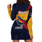 Personalized Adelaide Football Hoodie Dress Easter Egg Pattern Red Blue Tribal Dot Art Style