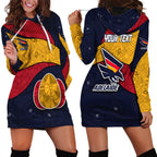 Personalized Adelaide Football Hoodie Dress Easter Egg Pattern Red Blue Tribal Dot Art Style