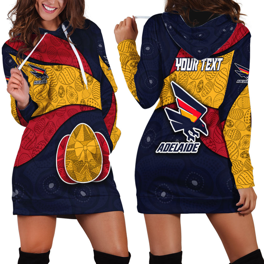 Personalized Adelaide Football Hoodie Dress Easter Egg Pattern Red Blue Tribal Dot Art Style
