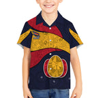 Personalized Adelaide Football Kid Hawaiian Shirt Easter Egg Pattern Red Blue Tribal Dot Art Style