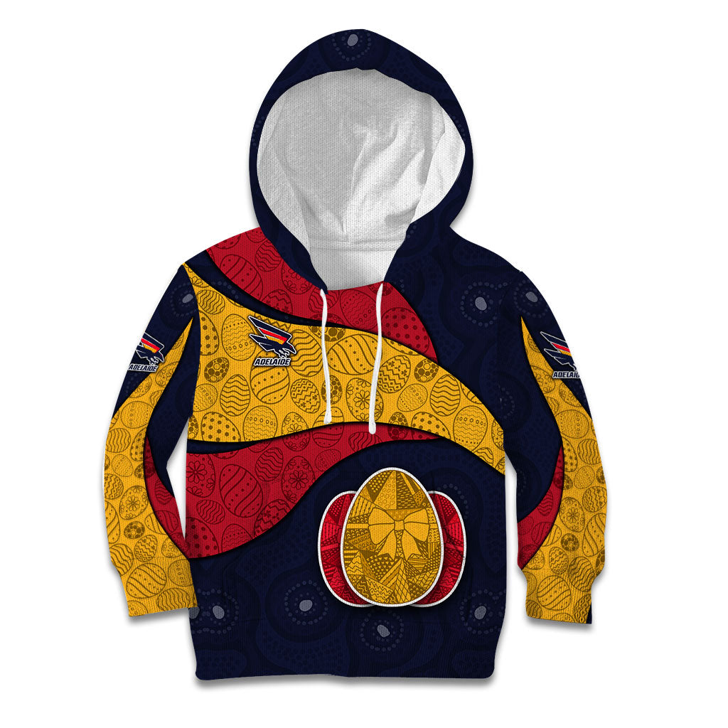 Personalized Adelaide Football Kid Hoodie Easter Egg Pattern Red Blue Tribal Dot Art Style