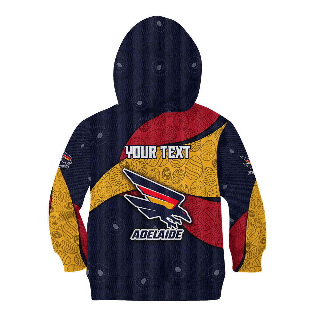 Personalized Adelaide Football Kid Hoodie Easter Egg Pattern Red Blue Tribal Dot Art Style