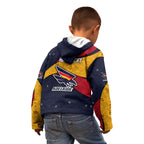 Personalized Adelaide Football Kid Hoodie Easter Egg Pattern Red Blue Tribal Dot Art Style