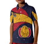 Personalized Adelaide Football Kid Polo Shirt Easter Egg Pattern Red Blue Tribal Dot Art Style