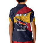 Personalized Adelaide Football Kid Polo Shirt Easter Egg Pattern Red Blue Tribal Dot Art Style