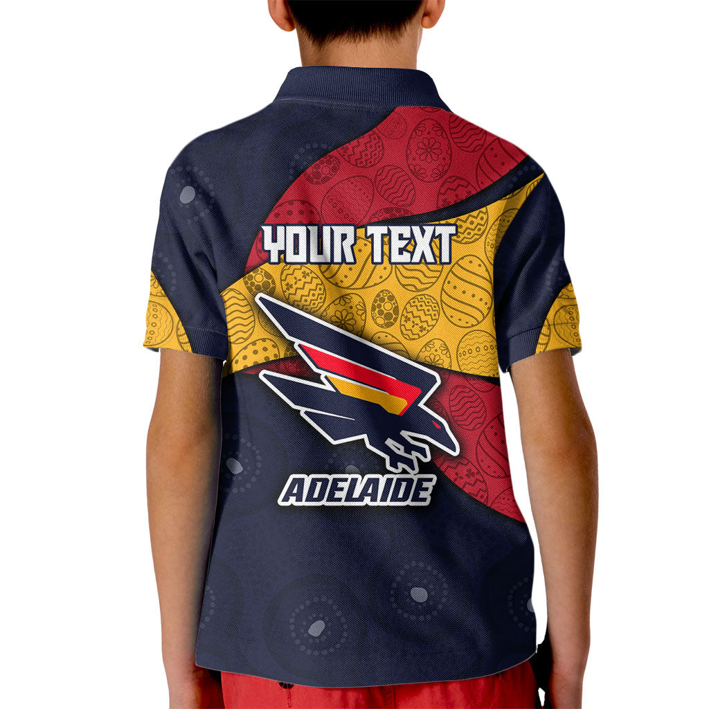 Personalized Adelaide Football Kid Polo Shirt Easter Egg Pattern Red Blue Tribal Dot Art Style