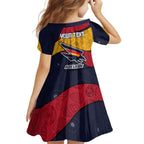 Personalized Adelaide Football Kid Short Sleeve Dress Easter Egg Pattern Red Blue Tribal Dot Art Style
