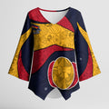 Personalized Adelaide Football Kimono Sleeve Blouse Easter Egg Pattern Red Blue Tribal Dot Art Style