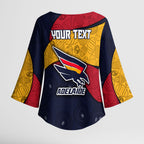 Personalized Adelaide Football Kimono Sleeve Blouse Easter Egg Pattern Red Blue Tribal Dot Art Style
