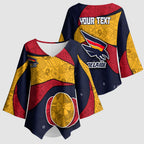 Personalized Adelaide Football Kimono Sleeve Blouse Easter Egg Pattern Red Blue Tribal Dot Art Style