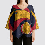 Personalized Adelaide Football Kimono Sleeve Blouse Easter Egg Pattern Red Blue Tribal Dot Art Style
