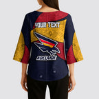 Personalized Adelaide Football Kimono Sleeve Blouse Easter Egg Pattern Red Blue Tribal Dot Art Style