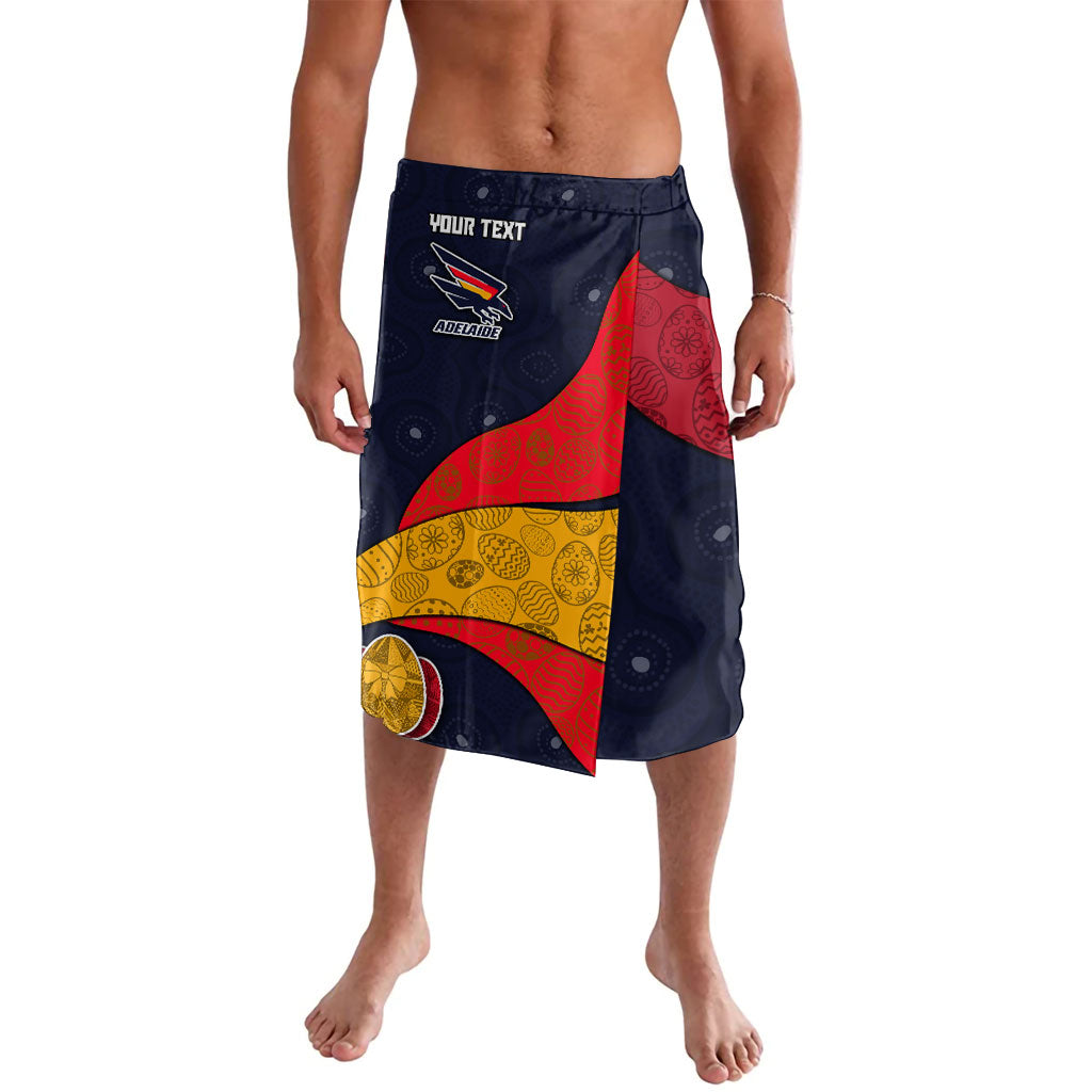 Personalized Adelaide Football Lavalava Easter Egg Pattern Red Blue Tribal Dot Art Style