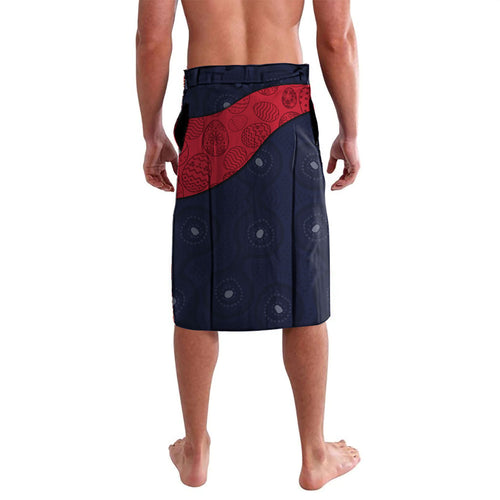 Personalized Adelaide Football Lavalava Easter Egg Pattern Red Blue Tribal Dot Art Style