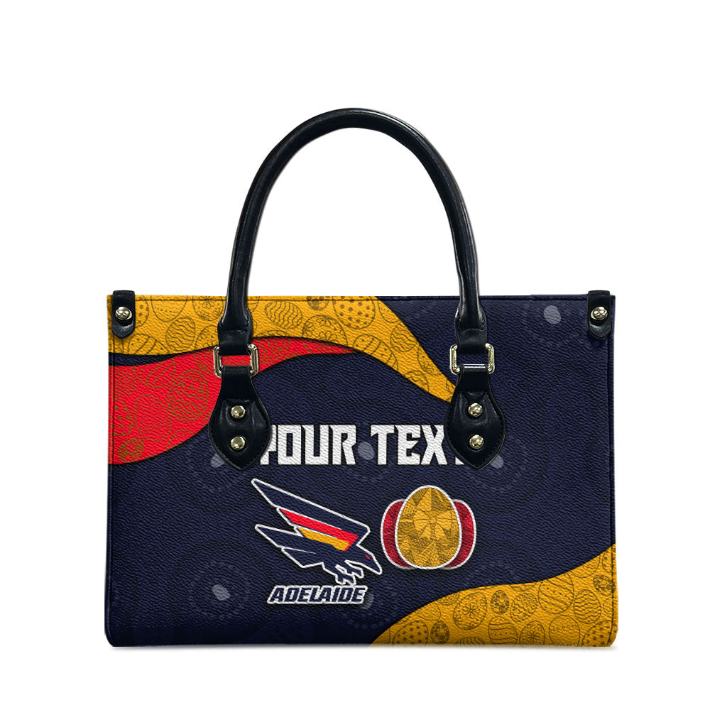 Personalized Adelaide Football Leather Bag Easter Egg Pattern Red Blue Tribal Dot Art Style