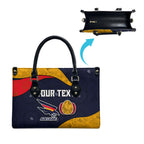 Personalized Adelaide Football Leather Bag Easter Egg Pattern Red Blue Tribal Dot Art Style