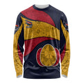 Personalized Adelaide Football Long Sleeve Shirt Easter Egg Pattern Red Blue Tribal Dot Art Style