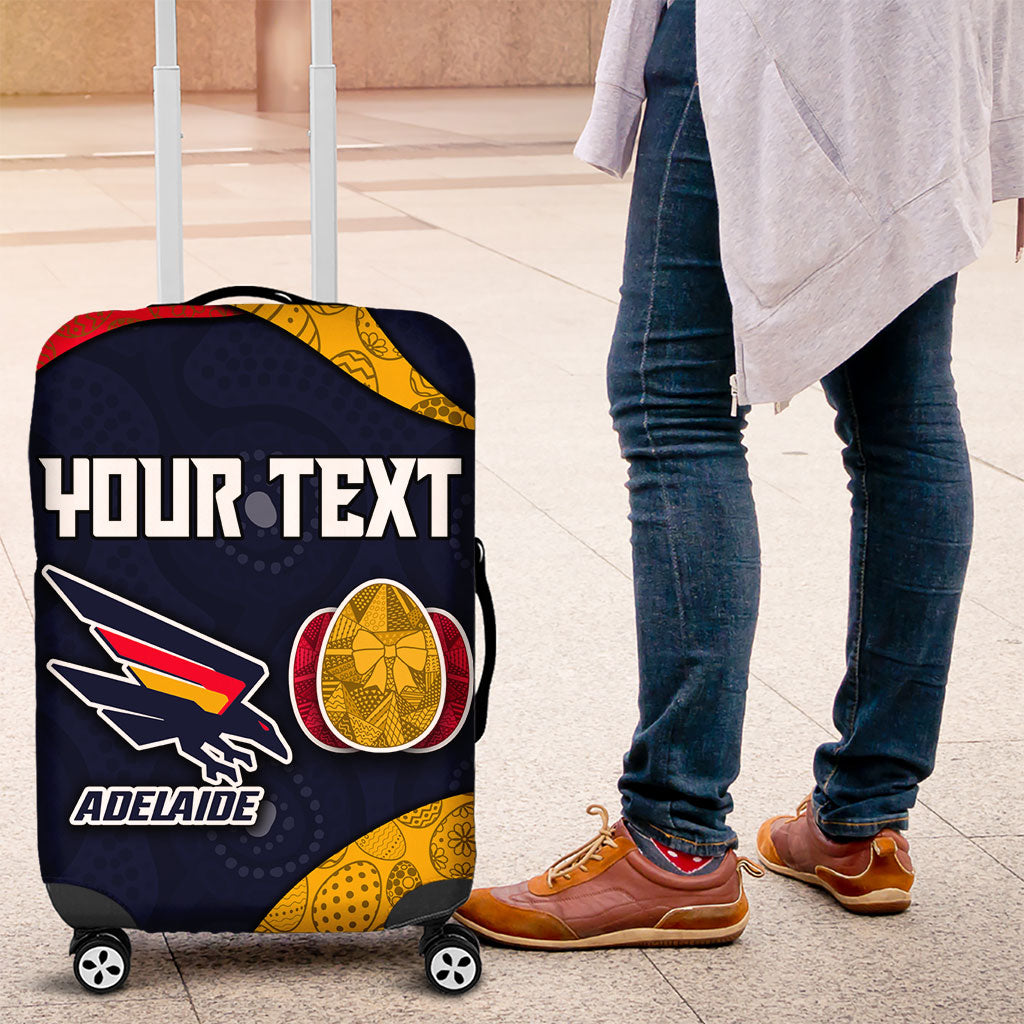 Personalized Adelaide Football Luggage Cover Easter Egg Pattern Red Blue Tribal Dot Art Style