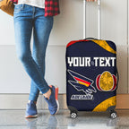 Personalized Adelaide Football Luggage Cover Easter Egg Pattern Red Blue Tribal Dot Art Style