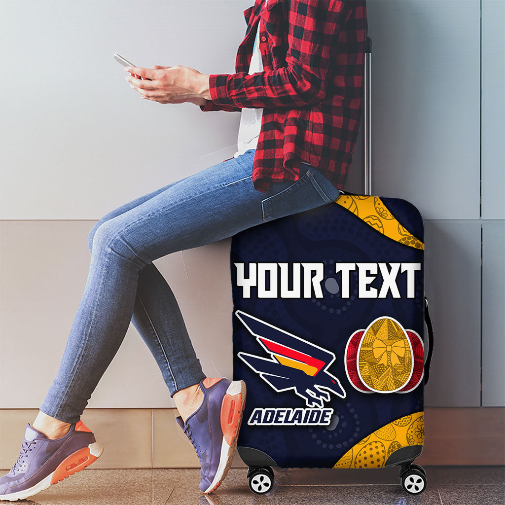 Personalized Adelaide Football Luggage Cover Easter Egg Pattern Red Blue Tribal Dot Art Style