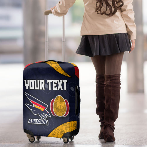 Personalized Adelaide Football Luggage Cover Easter Egg Pattern Red Blue Tribal Dot Art Style