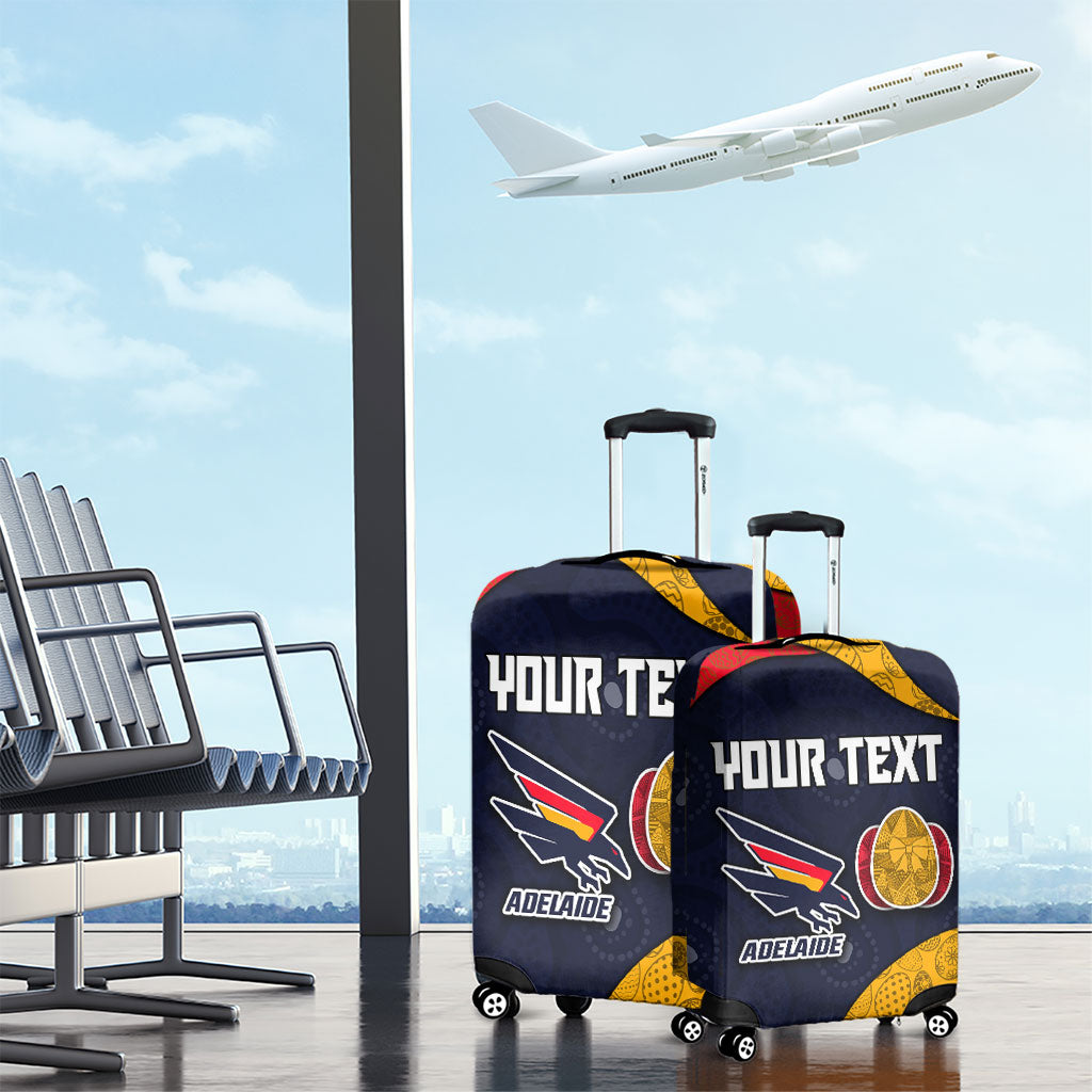 Personalized Adelaide Football Luggage Cover Easter Egg Pattern Red Blue Tribal Dot Art Style