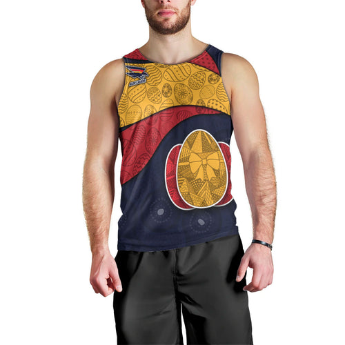 Personalized Adelaide Football Men Tank Top Easter Egg Pattern Red Blue Tribal Dot Art Style