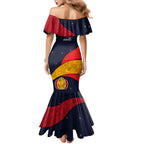 Personalized Adelaide Football Mermaid Dress Easter Egg Pattern Red Blue Tribal Dot Art Style