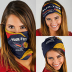 Personalized Adelaide Football Neck Gaiter Easter Egg Pattern Red Blue Tribal Dot Art Style