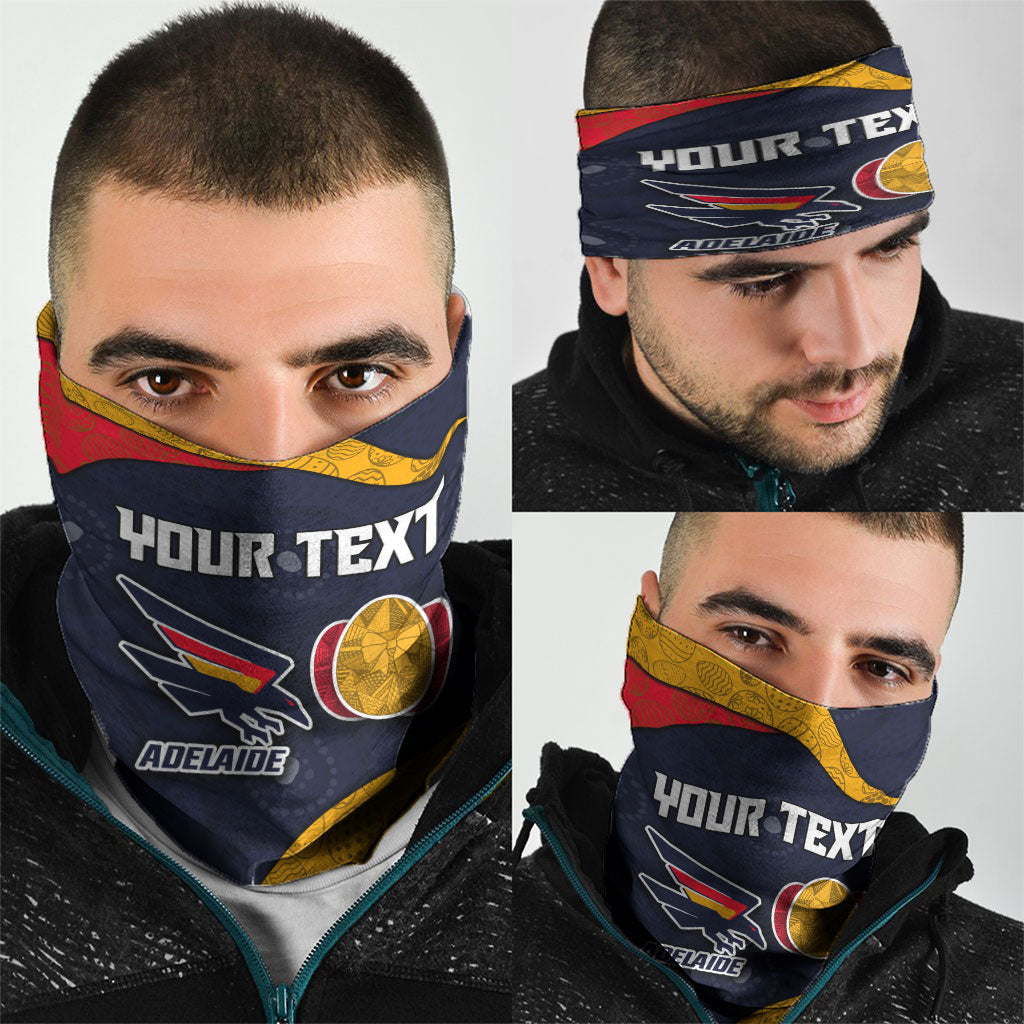 Personalized Adelaide Football Neck Gaiter Easter Egg Pattern Red Blue Tribal Dot Art Style