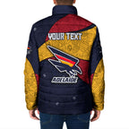 Personalized Adelaide Football Padded Jacket Easter Egg Pattern Red Blue Tribal Dot Art Style