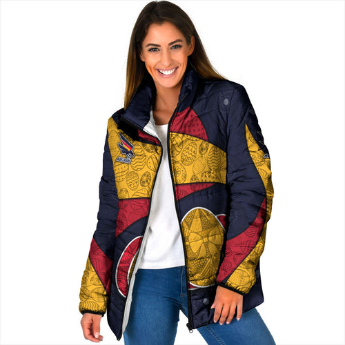 Personalized Adelaide Football Padded Jacket Easter Egg Pattern Red Blue Tribal Dot Art Style