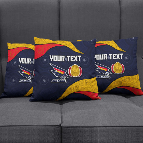 Personalized Adelaide Football Pillow Cover Easter Egg Pattern Red Blue Tribal Dot Art Style