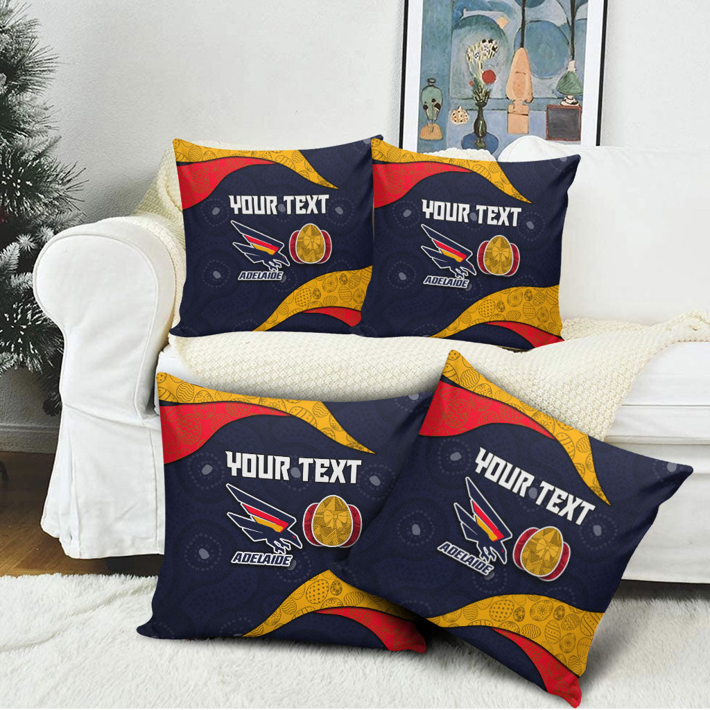 Personalized Adelaide Football Pillow Cover Easter Egg Pattern Red Blue Tribal Dot Art Style