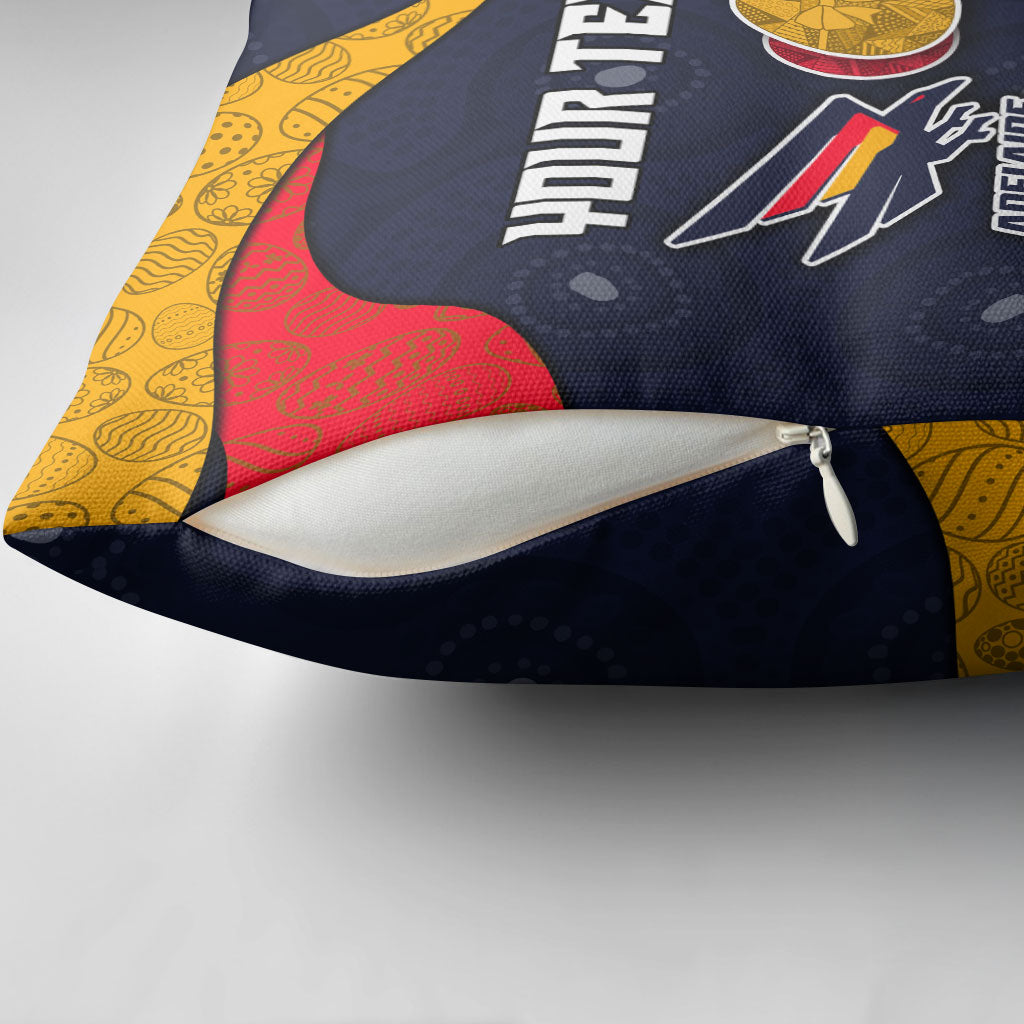 Personalized Adelaide Football Pillow Cover Easter Egg Pattern Red Blue Tribal Dot Art Style