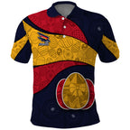 Personalized Adelaide Football Polo Shirt Easter Egg Pattern Red Blue Tribal Dot Art Style